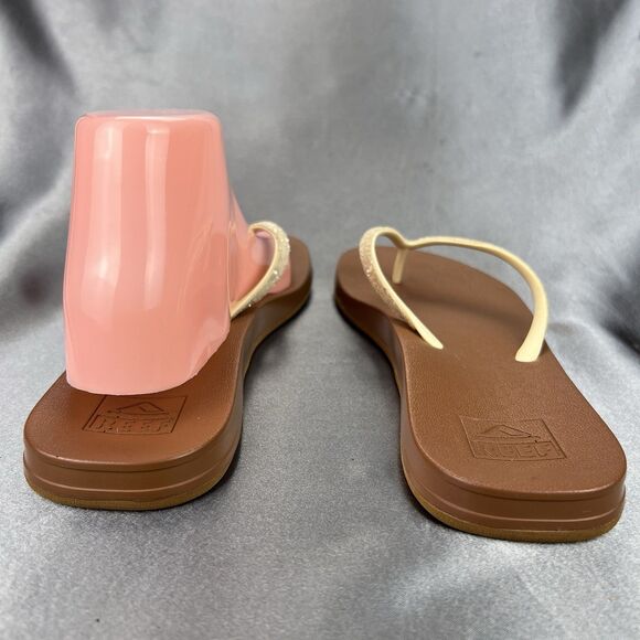 Reef Stargazer‎ Thong Sandals Women's 8.5 Yellow Sparkle Flip Flops Summer Beach - Picture 9 of 15